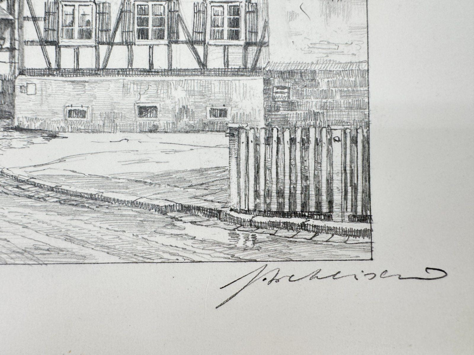 * HEINZ WEHLISCH ZEICHNUNG ZELL WEIERBACH UM 1915 SIGNIERT