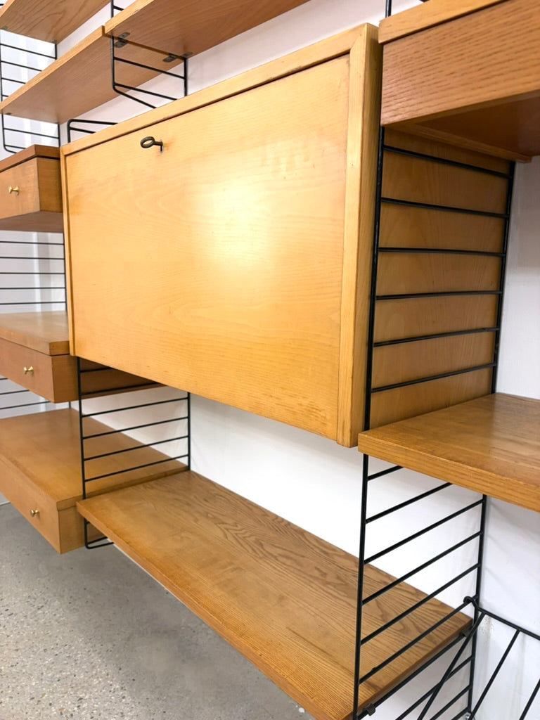 Mid Century Design Regalsystem in Eschenholz von Nisse Strinning, Schweden 1960er