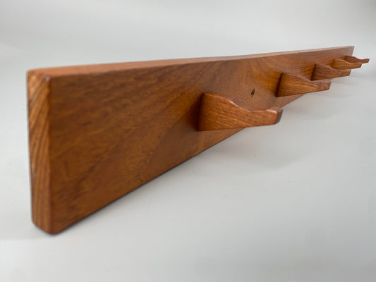 Mid Century Design Wandgarderobe aus massiven Teakholz, um 1950