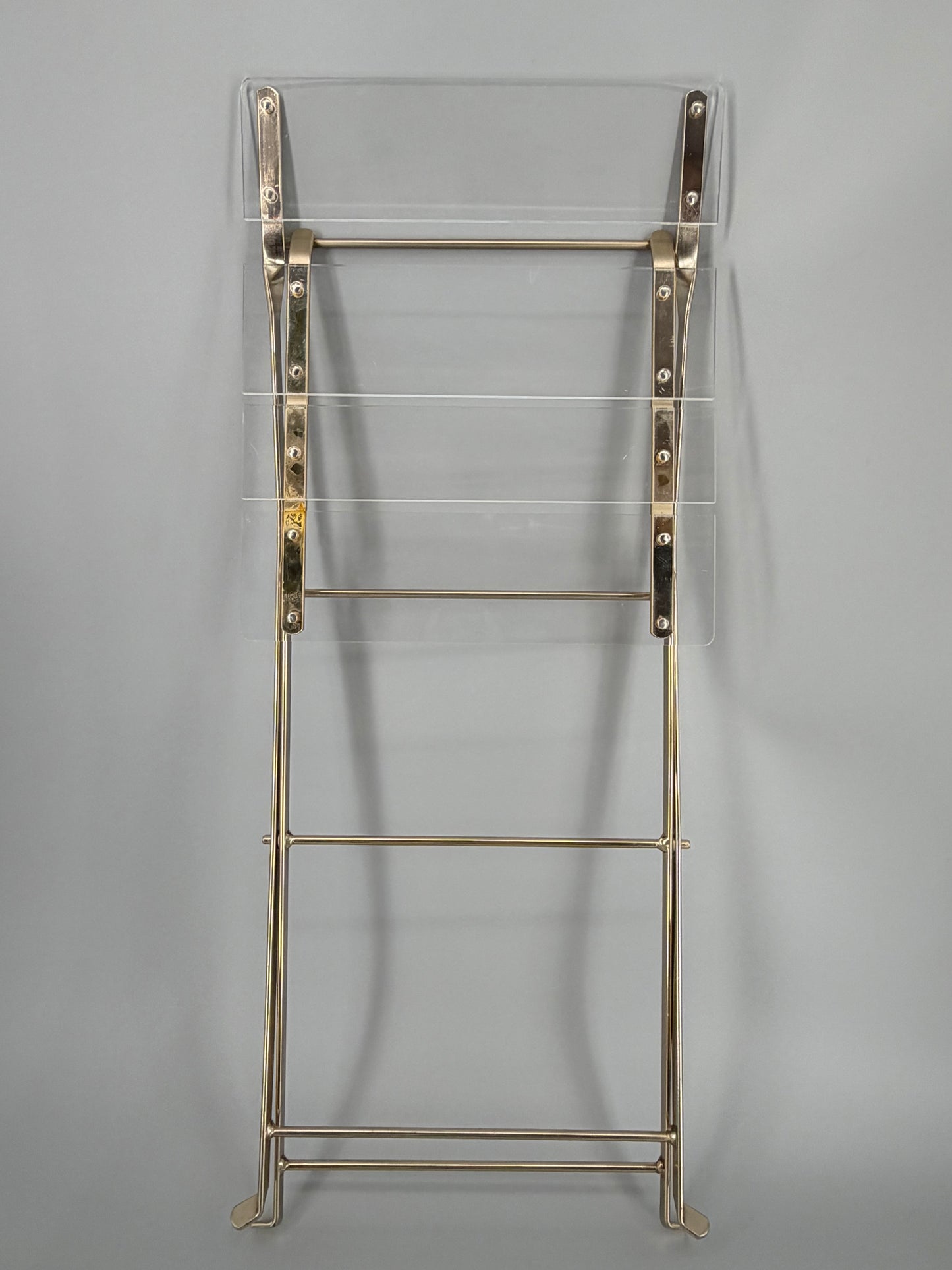 Transparenter Klappstuhl im Hollywood Regency Design von Yonel Lebovici und Bernard Berthet für Marais International, Frankreich 1973
