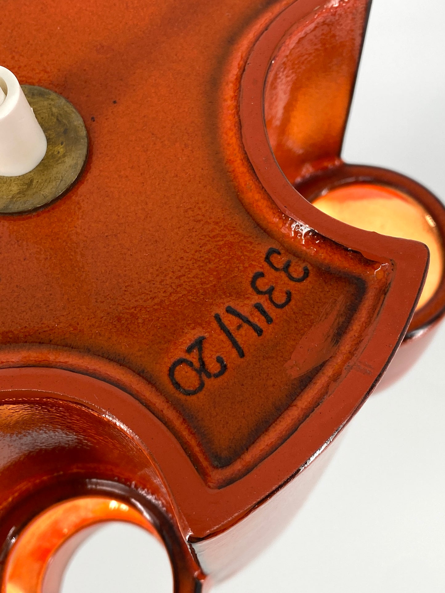 Brutalistische Deckenlampe aus glasierter Keramik von Cari Zalloni für Steuler, Deutschland 1970er