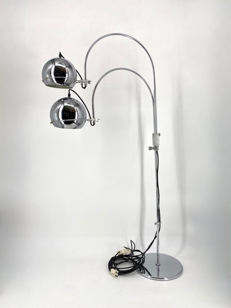 Doppelte Bogenlampe im Space Age Design von GEPO, Niederlande um 1970