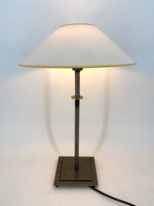Postmoderne Tischlampe aus unbehandeltem Stahl, 1980er