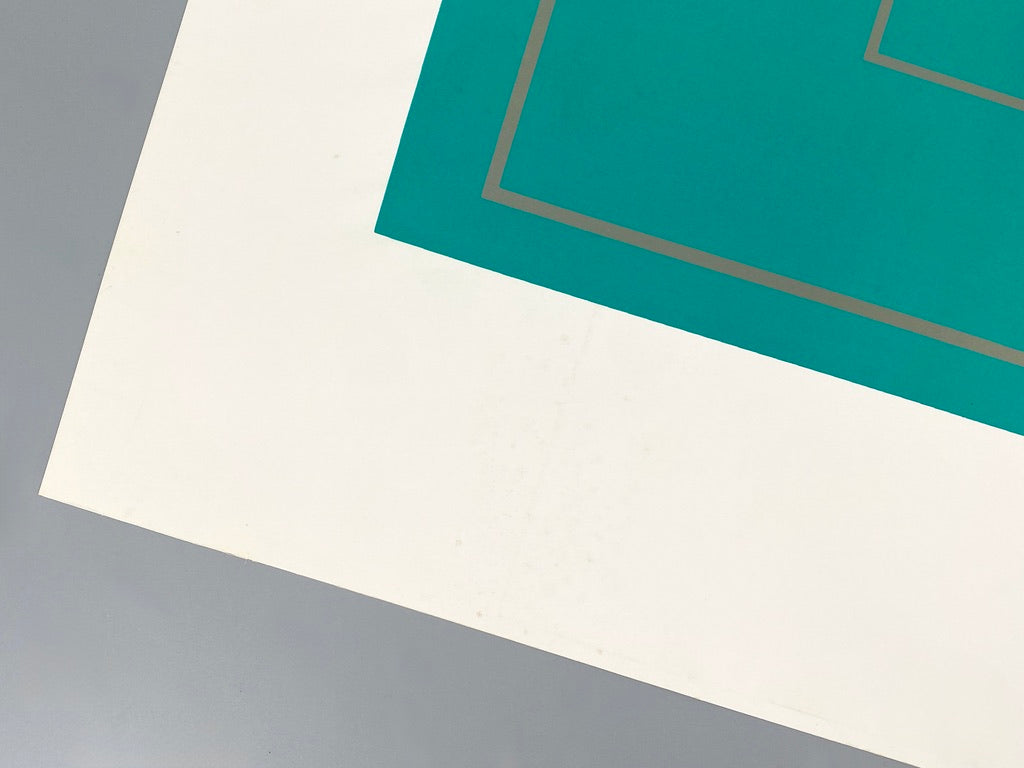 Beidseitig bedruckte Konkrete Kunst Druckgrafik von Joachim Albrecht (1913‒1997), Deutschland um 1970