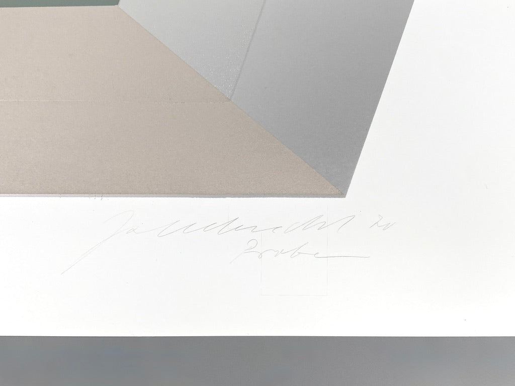 Konkrete Kunst Siebdruck mit Prägedruck von Joachim Albrecht (1913‒1997), Deutschland 1970