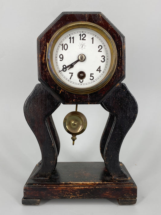 Antike Kaminuhr von Junghans mit W-123 Uhrwerk, Deutschland um 1910