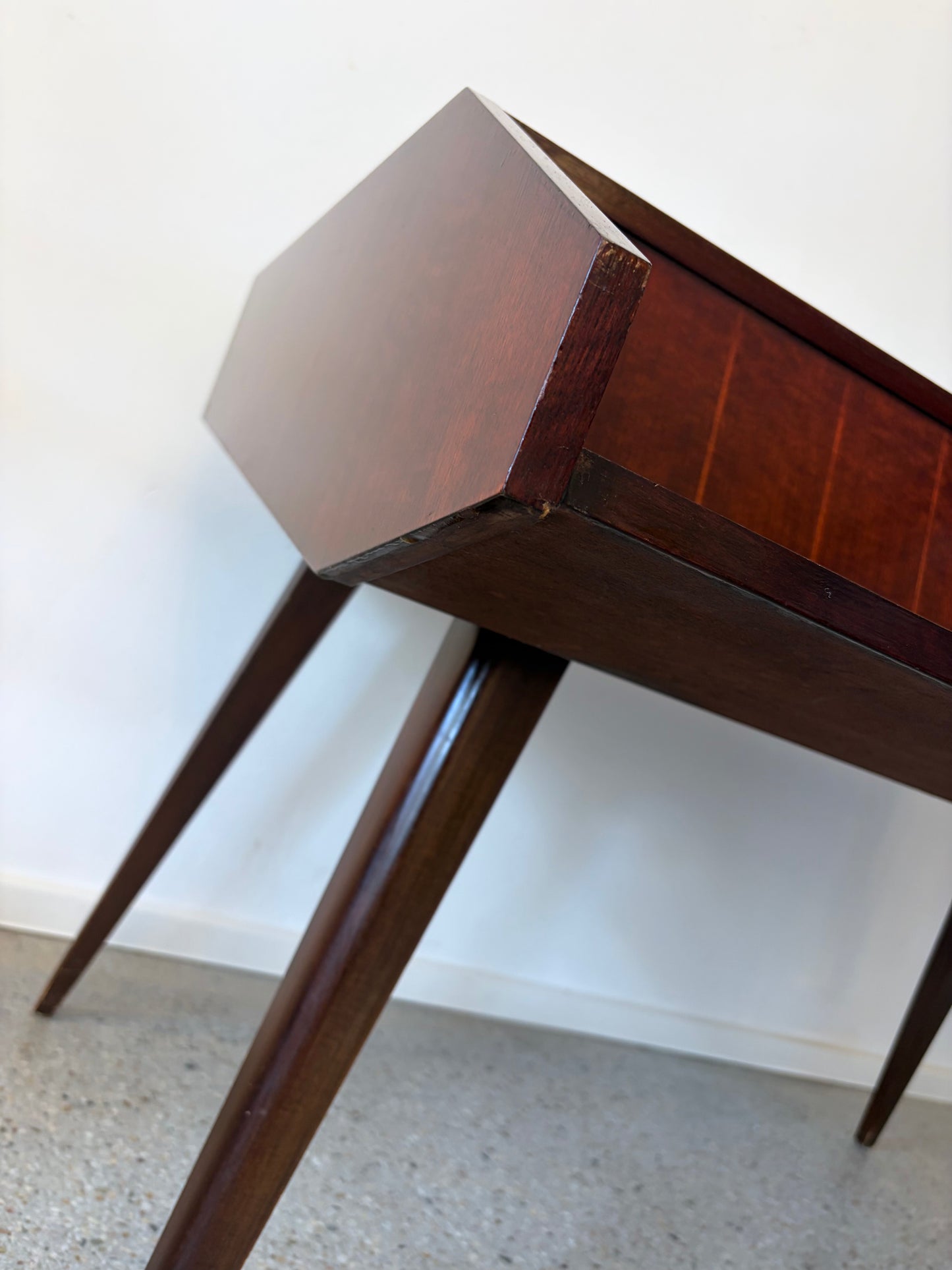 Mid Century Design Schreibtisch mit Buchablage, Deutschland 1950er