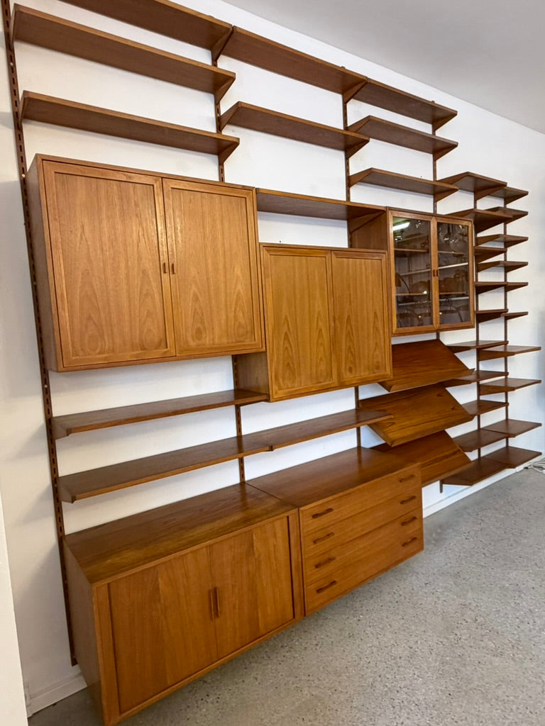 Großes Regalsystem in Teak von Kai Kristiansen für FM Møbler, Dänemark 1960er