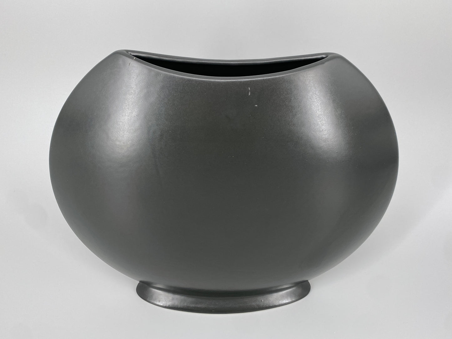 Vintage Blumenvase aus schwarz glasierter Keramik von ASA Selection, Deutschland 1980er