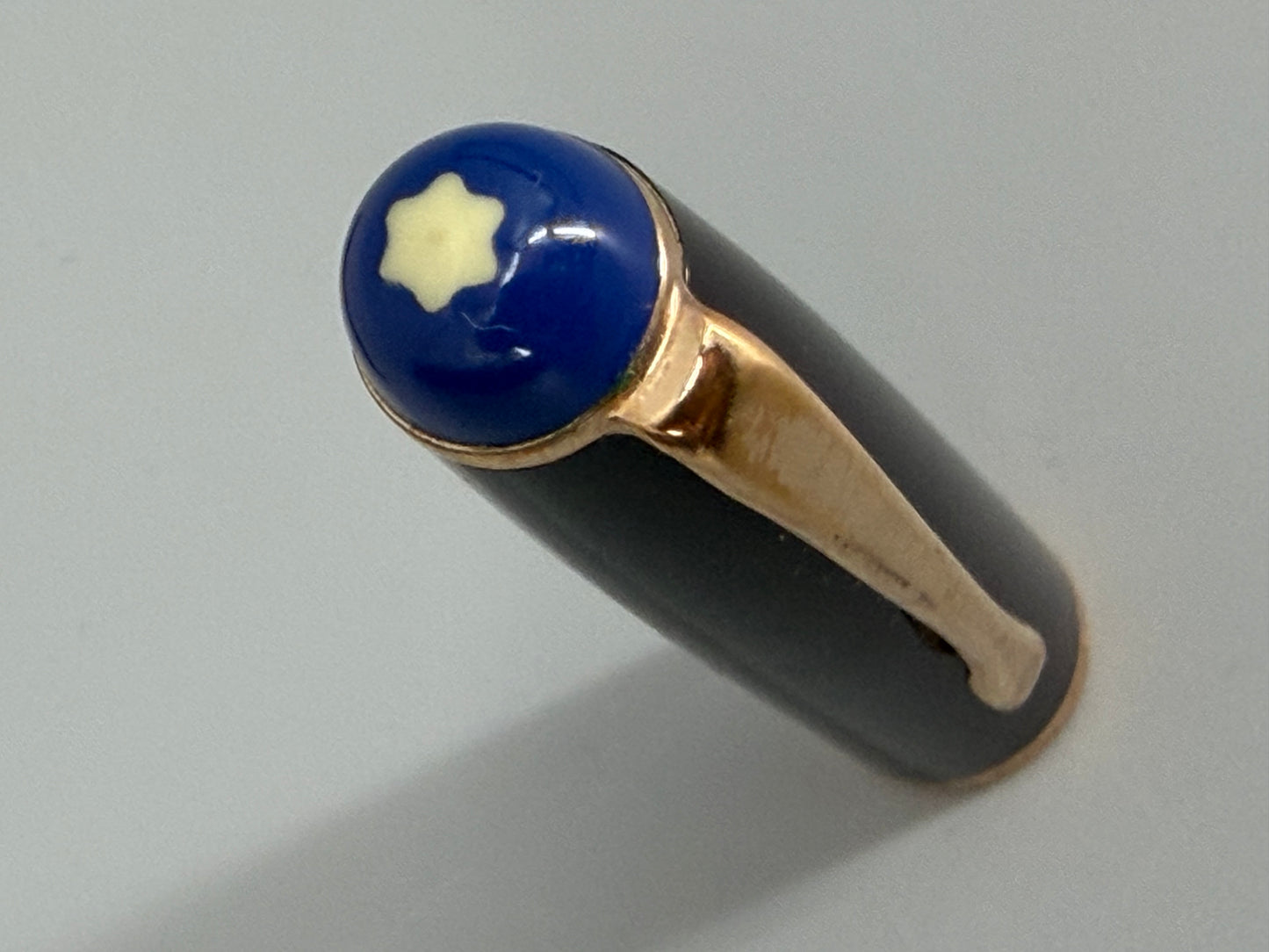 Seltener Montblanc Kolbenfüller 344-D mit 24 Karat Goldfeder und seltener blauer Logo-Kappe, Deutschland 1958
