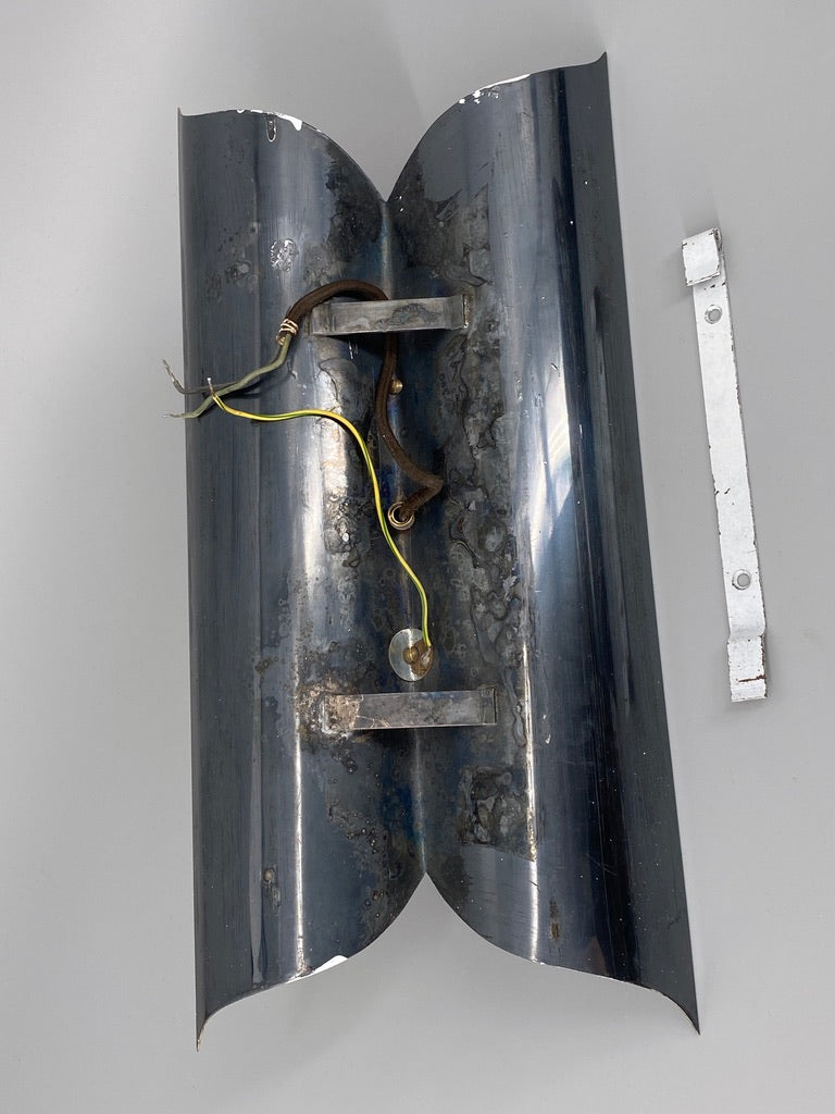 Versilberte Wandlampe im brutalistischen Stil, seltene Prototypen von Lechleitner Leuchten, Deutschland