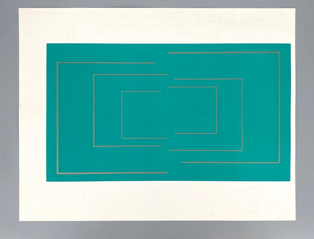 Beidseitig bedruckte Konkrete Kunst Druckgrafik von Joachim Albrecht (1913‒1997), Deutschland um 1970