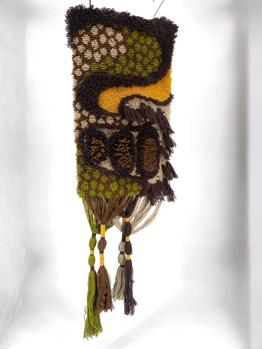 Vintage Wandteppich / Wandbehang, handgeknüpft, Deutschland um 1960