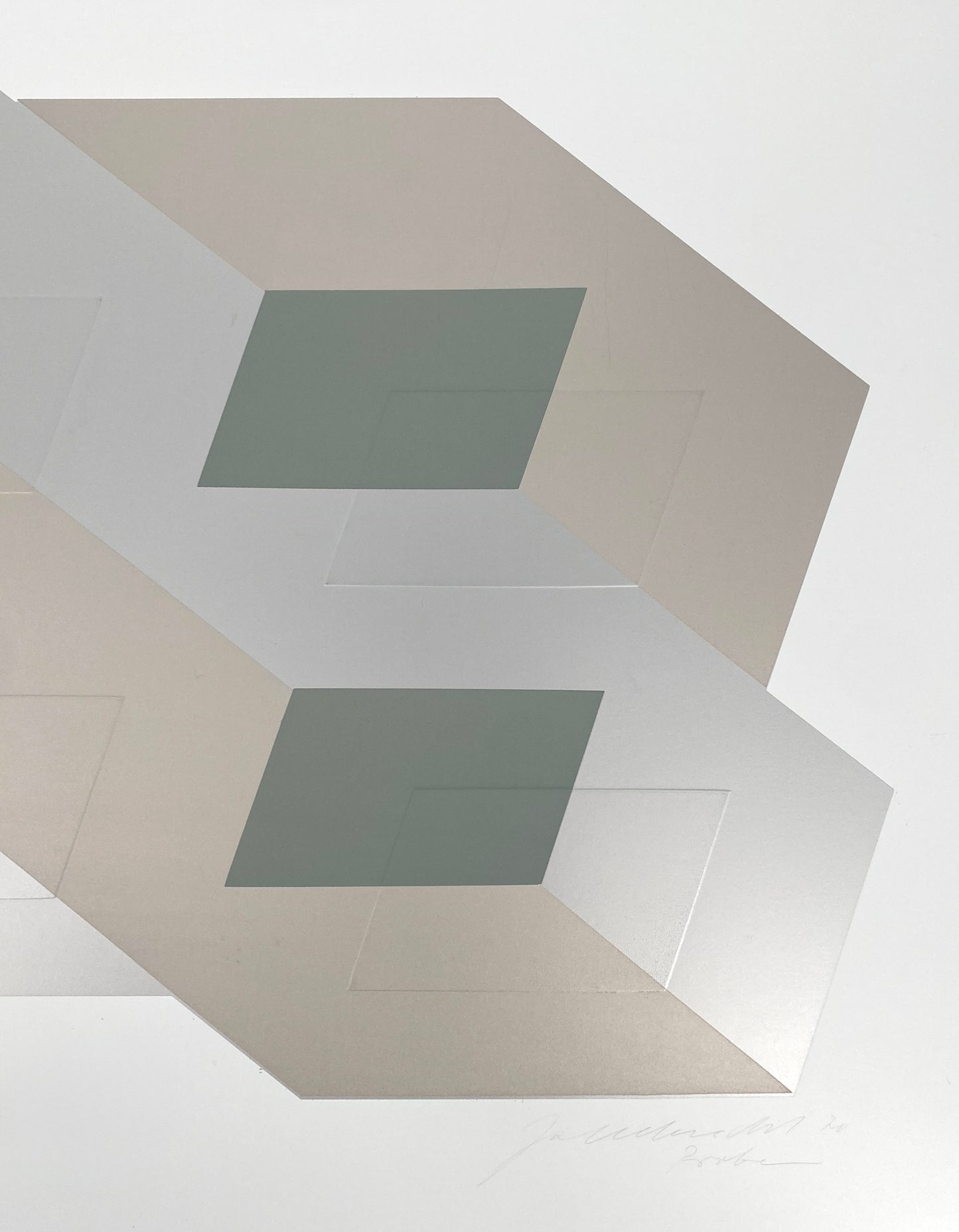 Konkrete Kunst Siebdruck mit Prägedruck von Joachim Albrecht (1913‒1997), Deutschland 1970