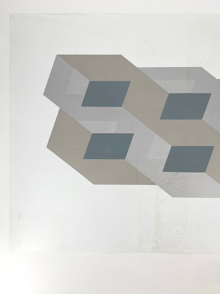 Konkrete Kunst Farbsiebdruck mit Prägedruck von Joachim Albrecht (1913-1997), Deutschland 1970