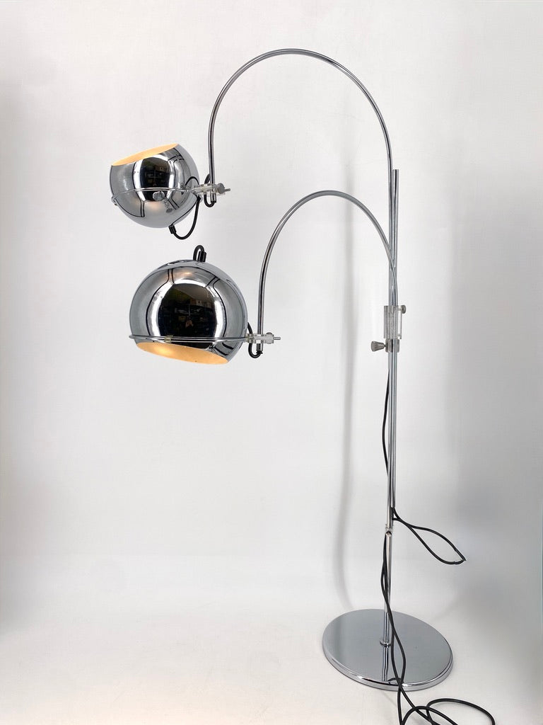 Doppelte Bogenlampe im Space Age Design von GEPO, Niederlande um 1970