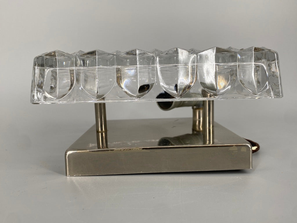 Quadratische Wandlampe mit Strukturglas von Kinkeldey, Deutschland um 1970
