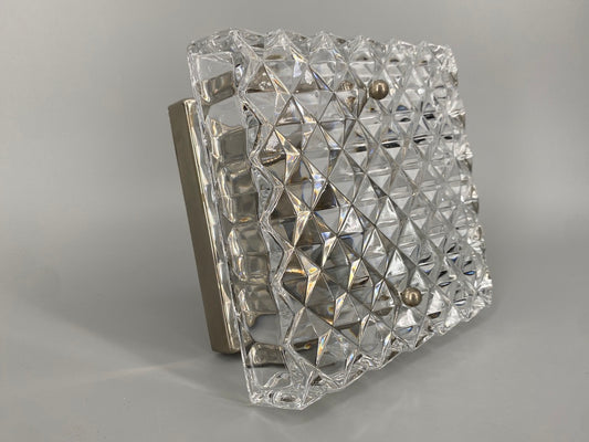 Quadratische Wandlampe mit Strukturglas von Kinkeldey, Deutschland um 1970