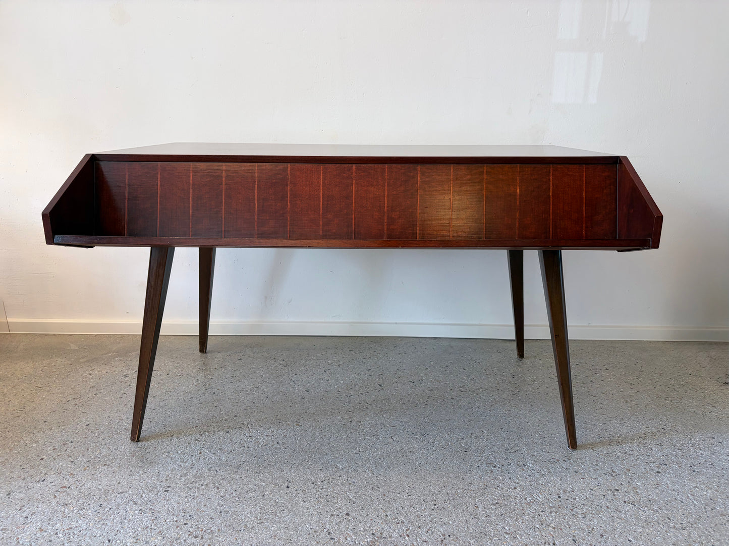 Mid Century Design Schreibtisch mit Buchablage, Deutschland 1950er