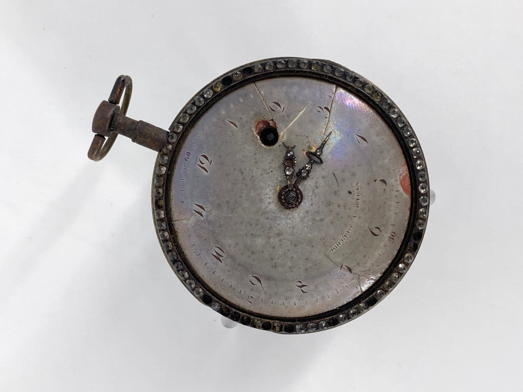 Antike Taschenuhr mit Spindelhemmung und Emaillemalerei von Breguet A Paris, Frankreich um 1800