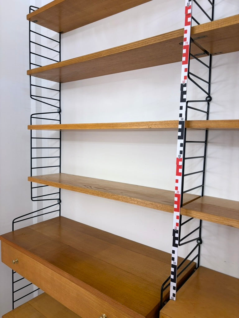 Mid Century Design Regalsystem in Eschenholz von Nisse Strinning, Schweden 1960er