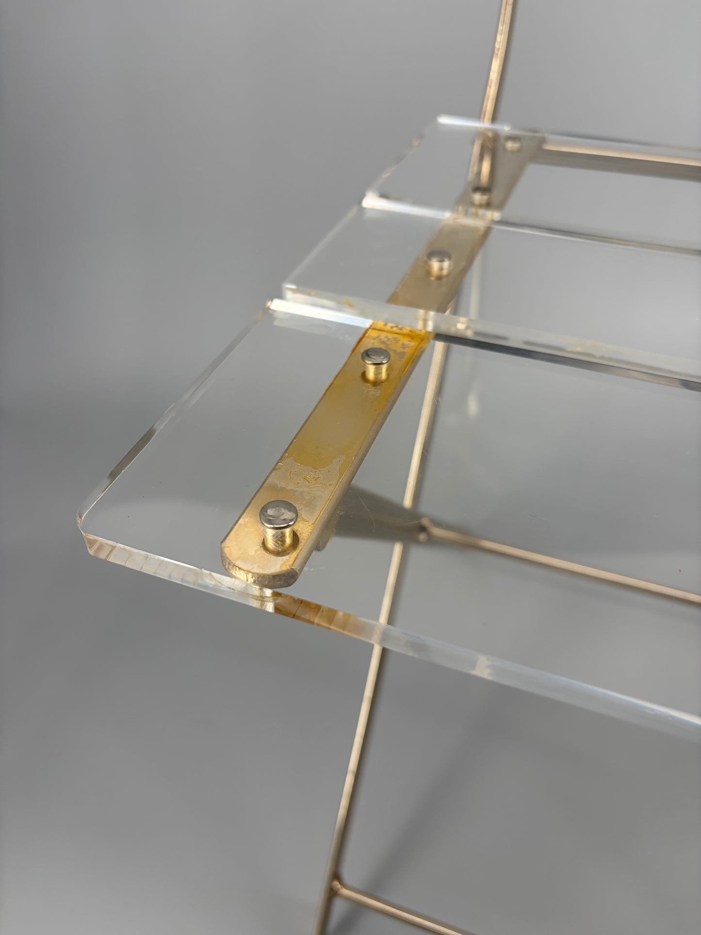 Transparenter Klappstuhl im Hollywood Regency Design von Yonel Lebovici und Bernard Berthet für Marais International, Frankreich 1973
