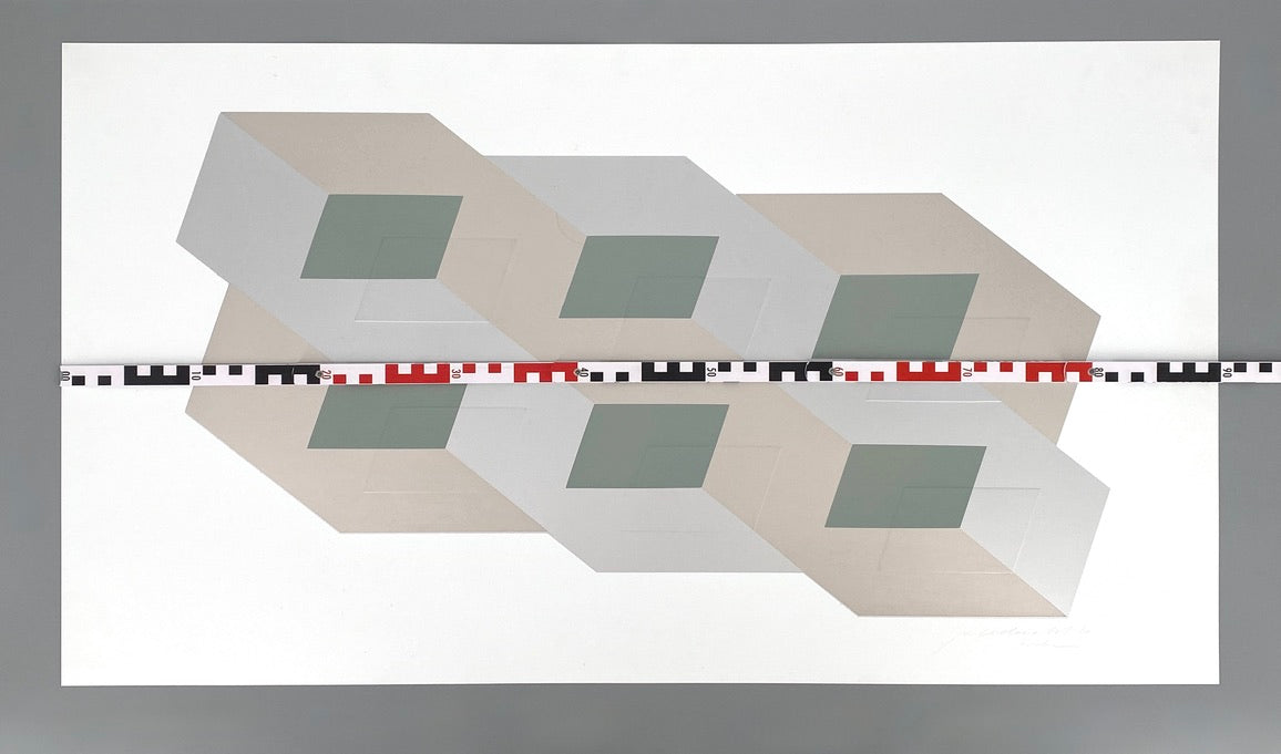 Konkrete Kunst Siebdruck mit Prägedruck von Joachim Albrecht (1913‒1997), Deutschland 1970