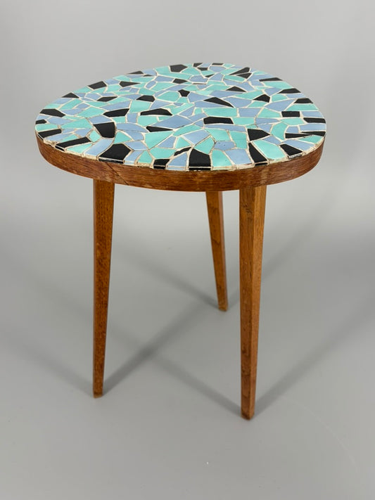 Mid Century Design Blumenbank mit Mosaiksteinen, Deutschland 1950er