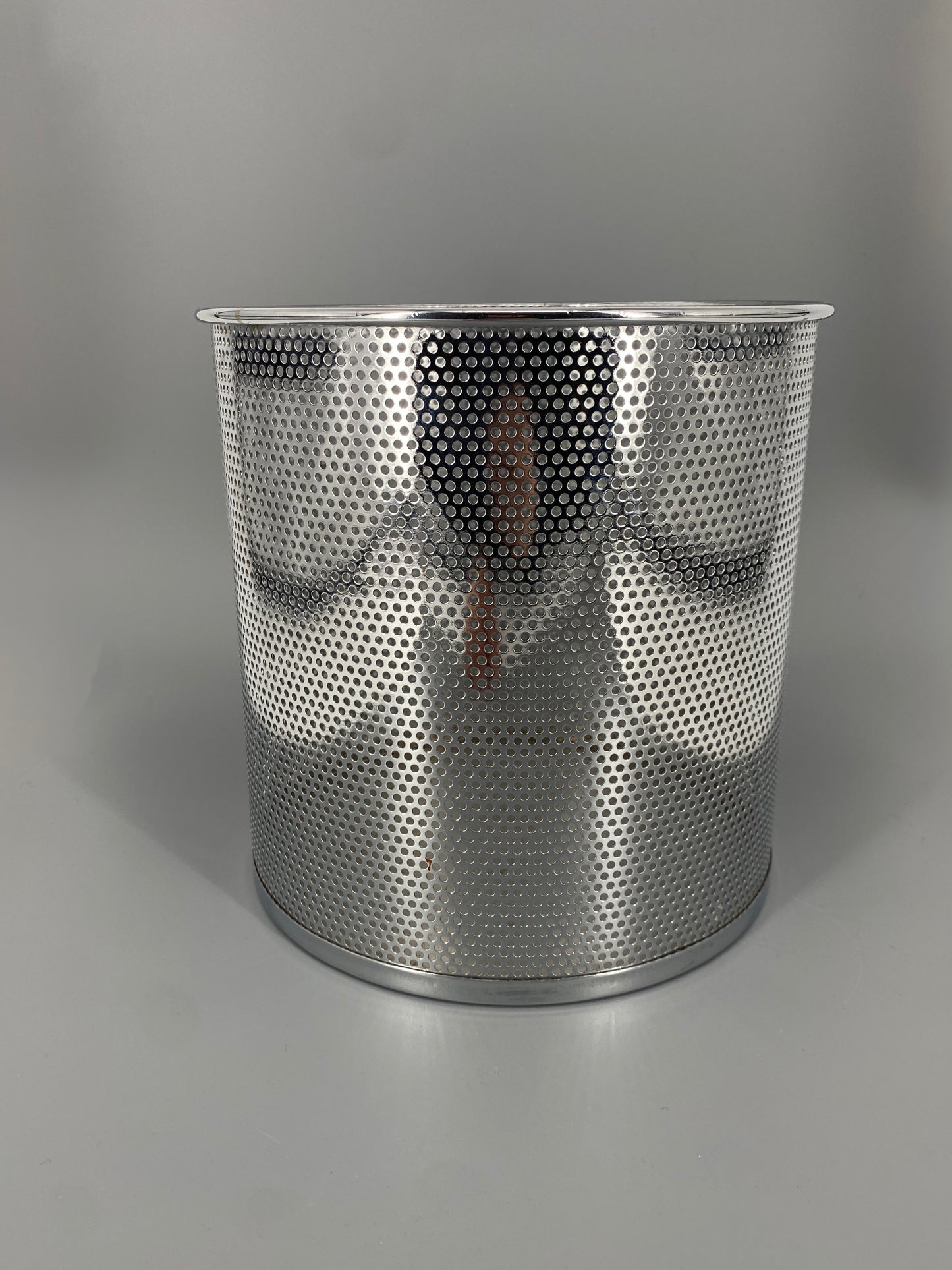 Hochwertiger Papierkorb au verchromten Lochblech, vintage