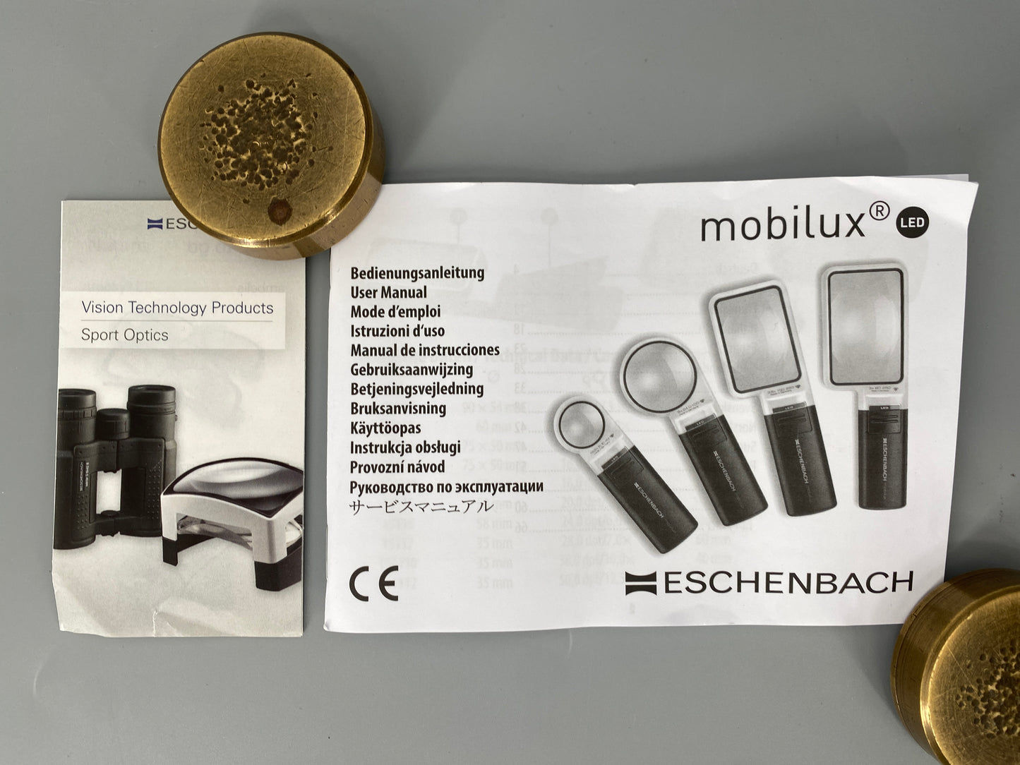 Lesehilfe bzw. Lupe mit LED-Beleuchtung. ESCHENBACH MOBILUX in OVP und zwei extra Lichtfarben warm/kalt.