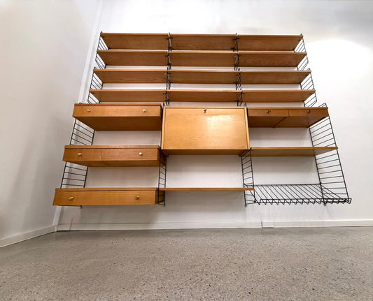Mid Century Design Regalsystem in Eschenholz von Nisse Strinning, Schweden 1960er