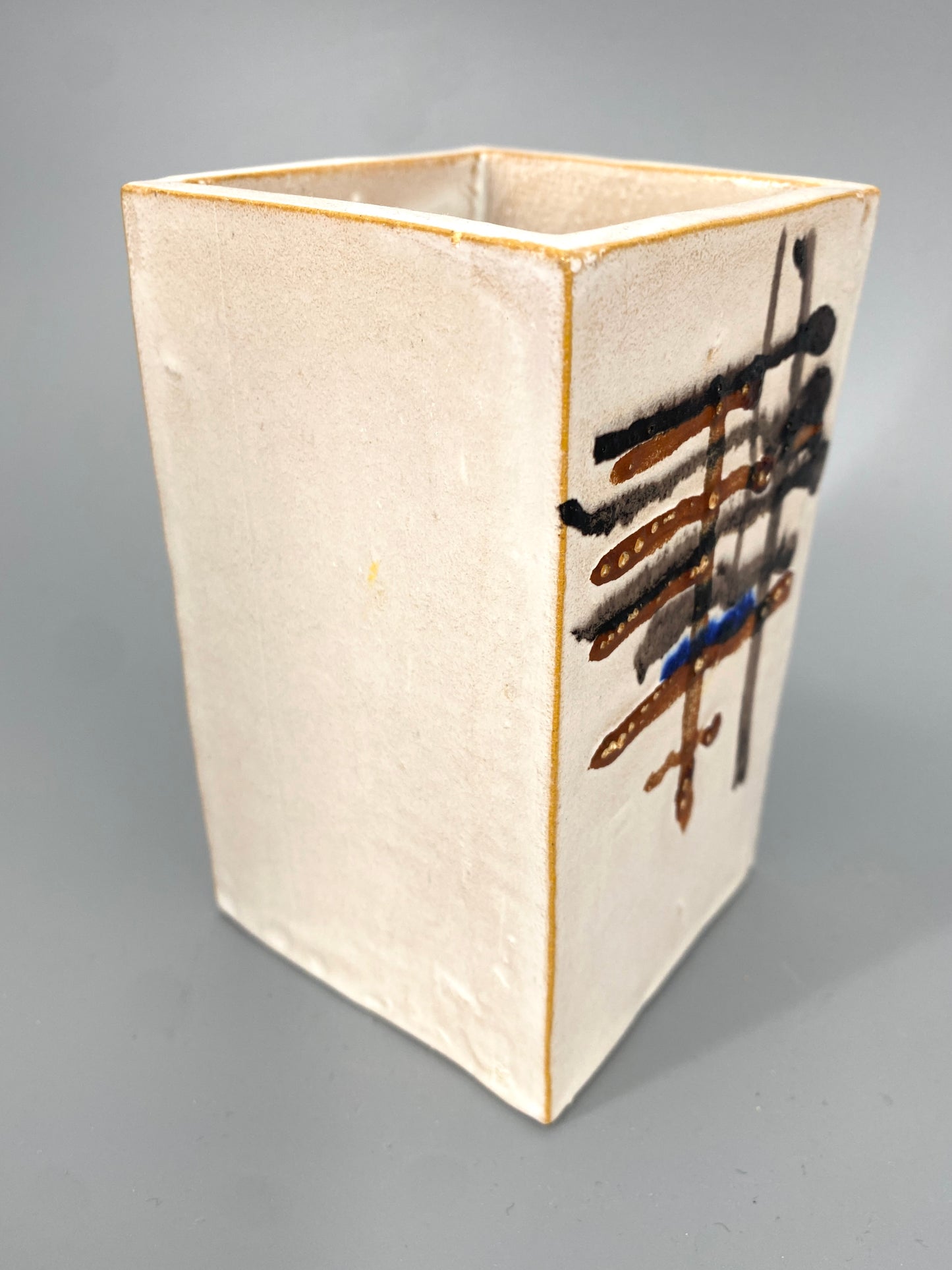 Mid Century Design / Fat Lava Studiokeramik-Vase, signiert um 1950