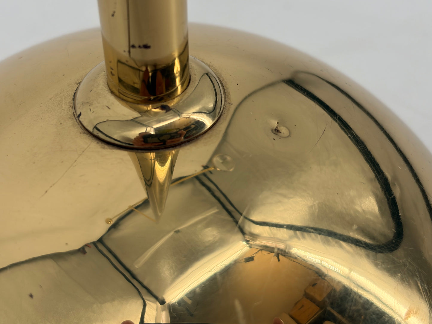 Balance Stehlampe. mit Schwenkarm von Sölken Leuchten in gold, Deutschland 1980er