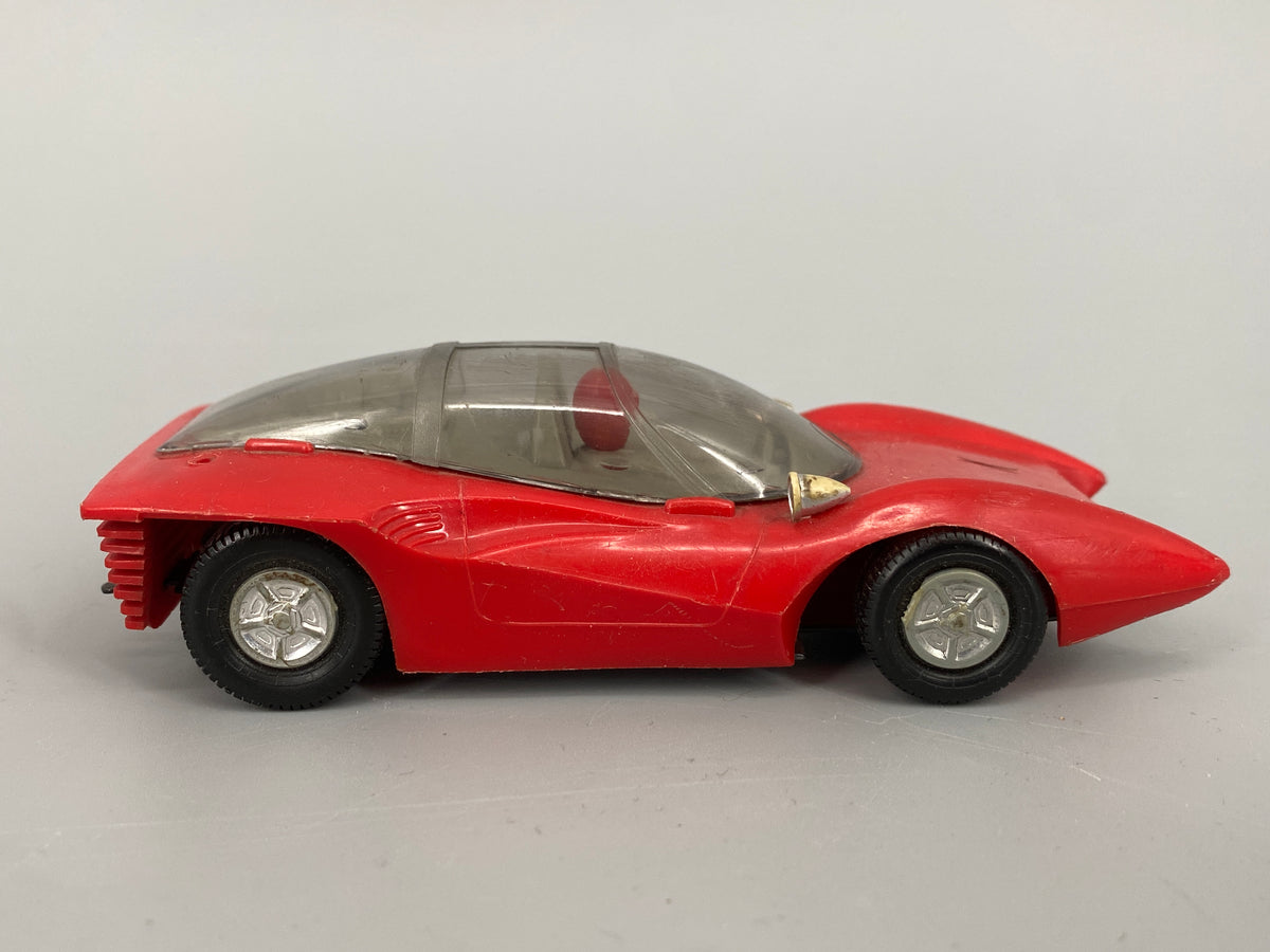 Spielzeug-Auto Ferrari P5 (Rot) 1:32 von der VEB Prefo Dresden in der seltenen Friktions-Version, DDR 1970er