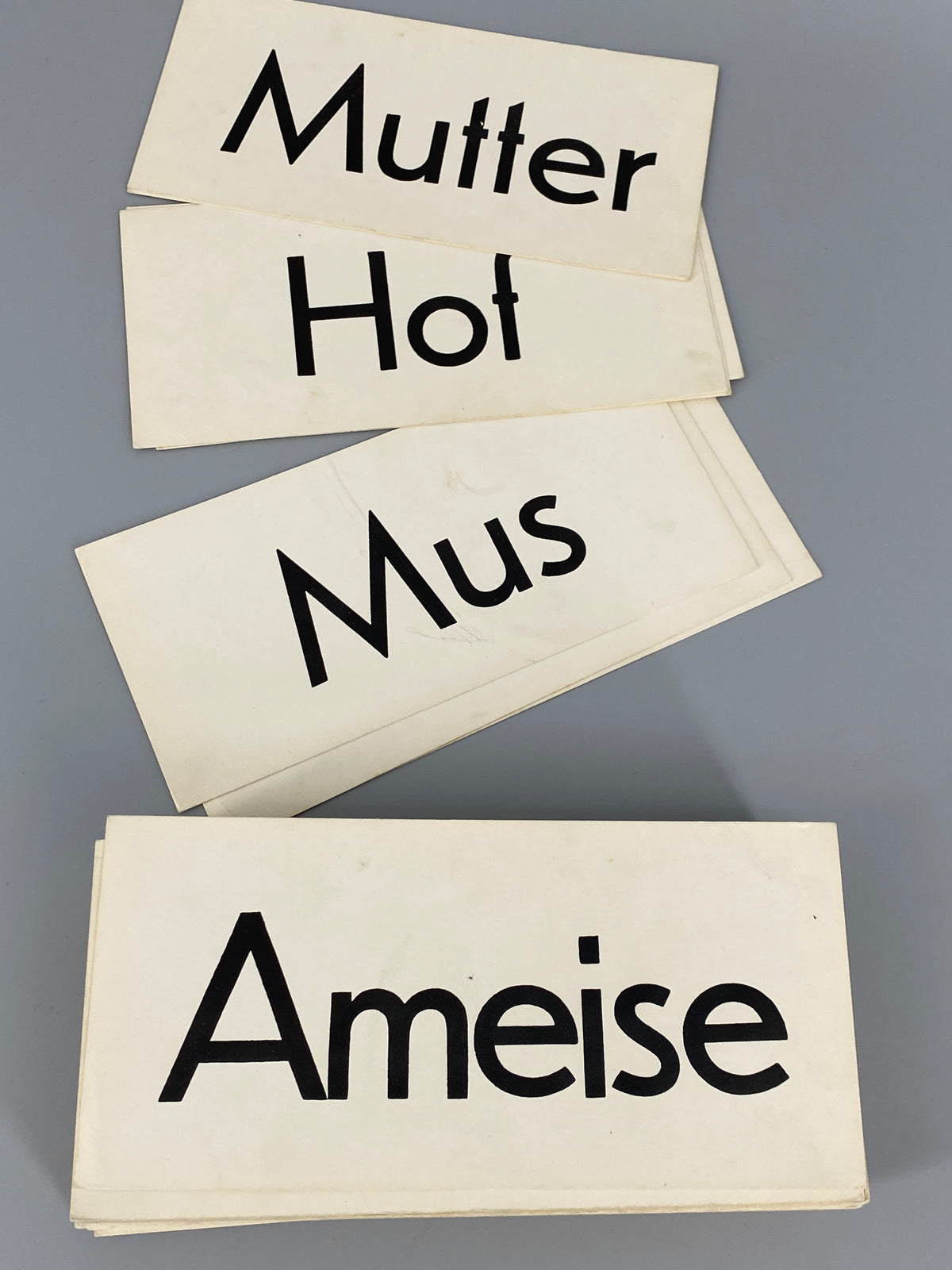 Vintage Wortkarten /Lehrmaterial von Polyprint, Deutschland 1960er/1970er