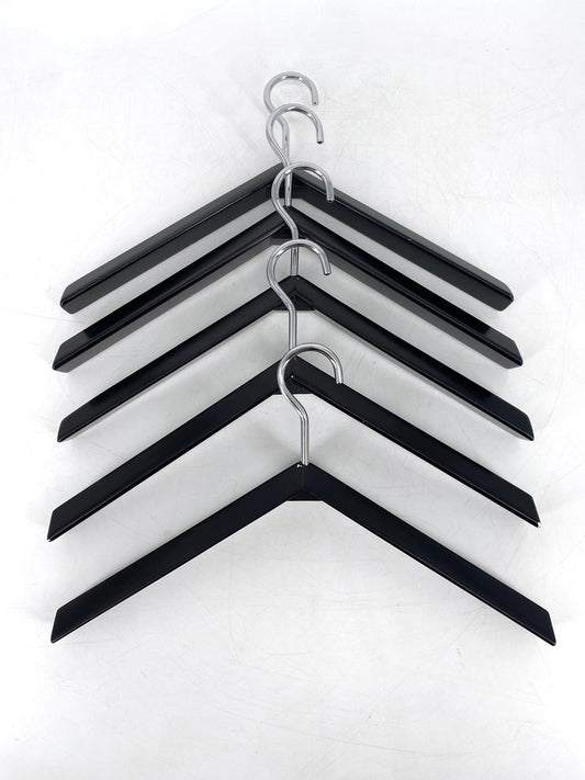 Schwarze Kleiderbügel aus Holz im Postmodernen Design der 1980er, 5 Stück