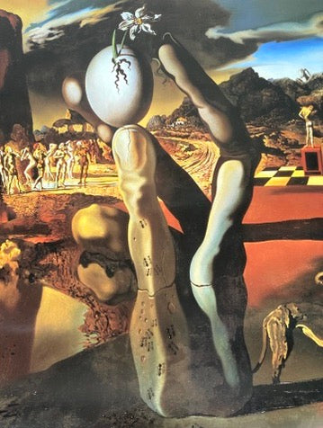Hochwertiger Offsetdruck des Gemäldes "Metamorphosis of Narcissus", 1937 von Salvador Dali, Tate Gallery London, Großbritannien 1993