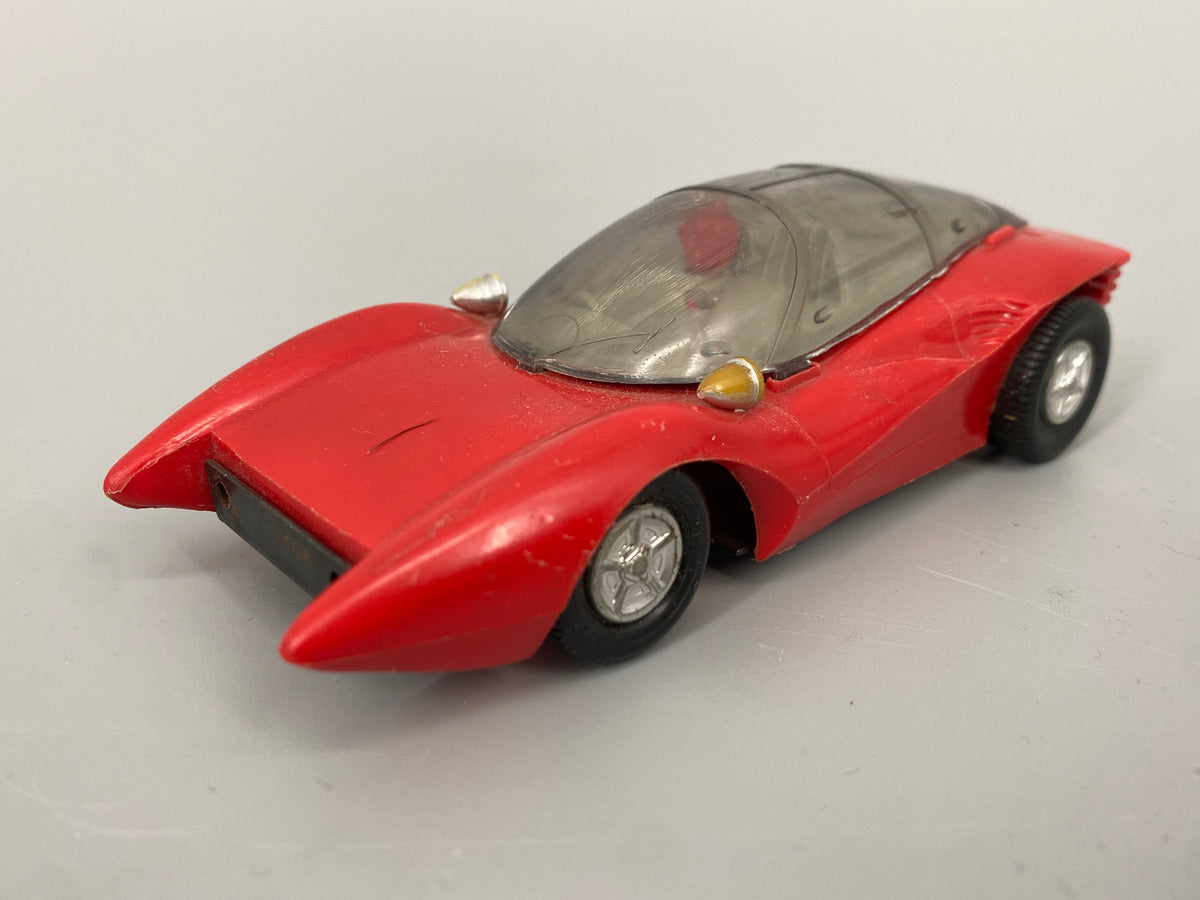 Spielzeug-Auto Ferrari P5 (Rot) 1:32 von der VEB Prefo Dresden in der seltenen Friktions-Version, DDR 1970er