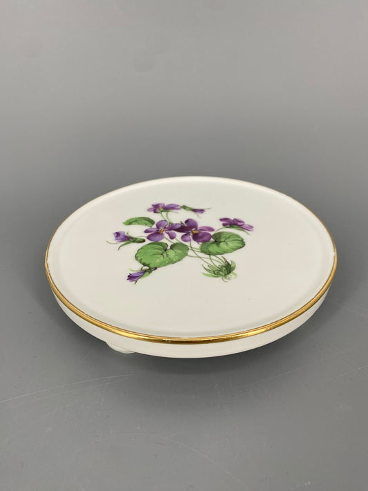 Porzellan Kannen- Untersetzer von Meissen mit Veilchen-Motiv, Deutschland