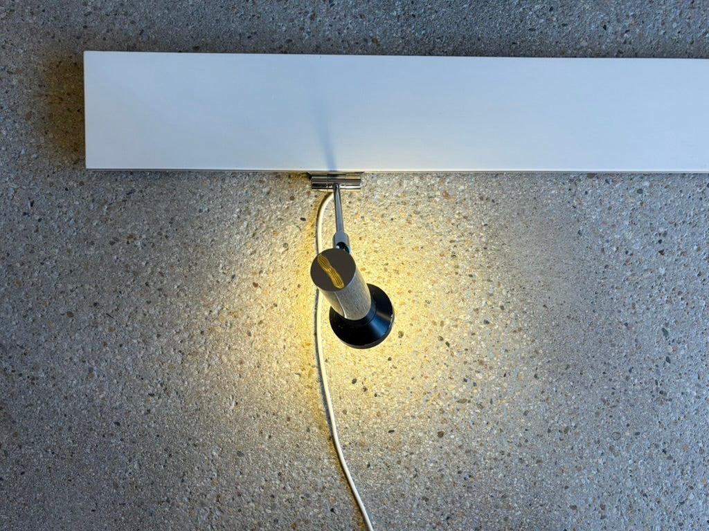 Space Age Design Wandschiene mit zwei Leselampen-Spots von STAFF, Deutschland 1970er