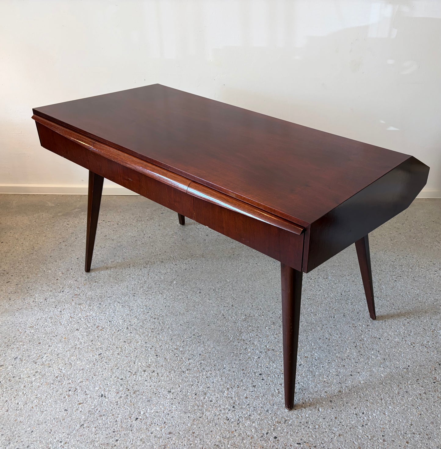 Mid Century Design Schreibtisch mit Buchablage, Deutschland 1950er