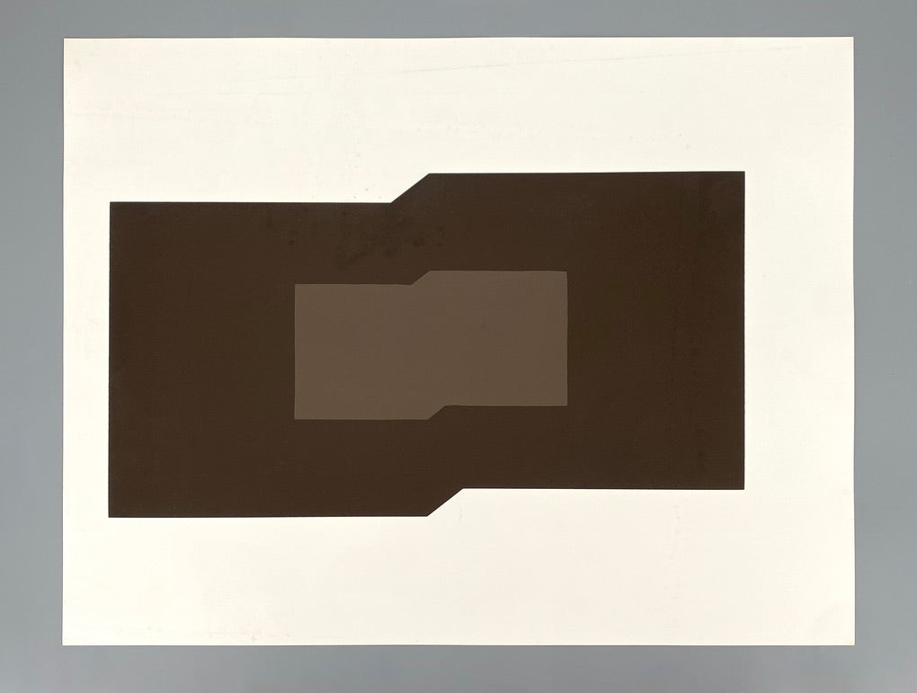 Beidseitig bedruckte Konkrete Kunst Druckgrafik von Joachim Albrecht (1913‒1997), Deutschland um 1970