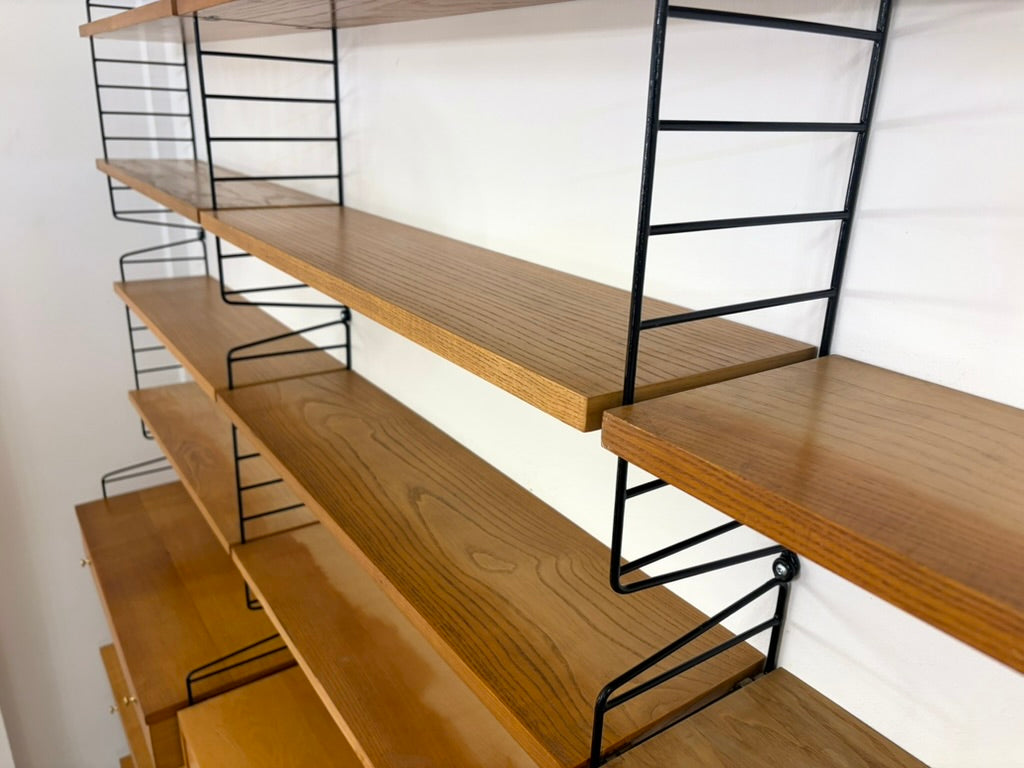 Mid Century Design Regalsystem in Eschenholz von Nisse Strinning, Schweden 1960er