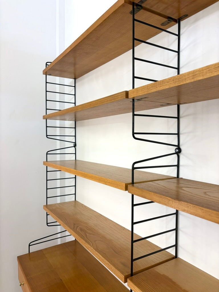 Mid Century Design Regalsystem in Eschenholz von Nisse Strinning, Schweden 1960er