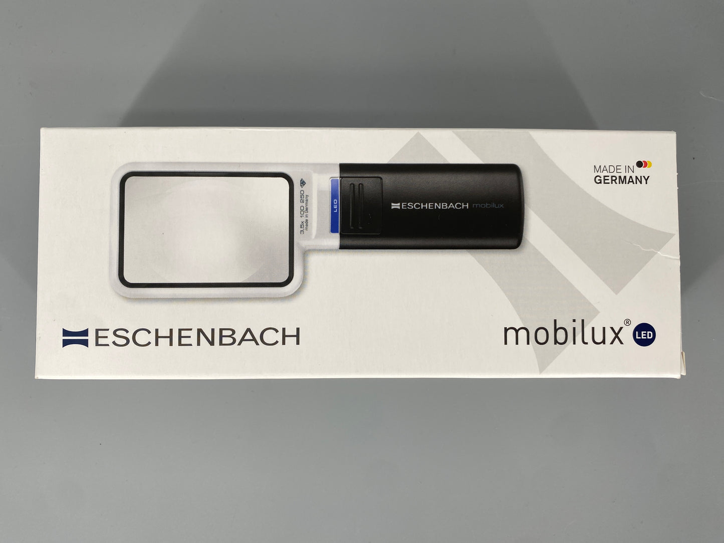 Lesehilfe bzw. Lupe mit LED-Beleuchtung. ESCHENBACH MOBILUX in OVP und zwei extra Lichtfarben warm/kalt.