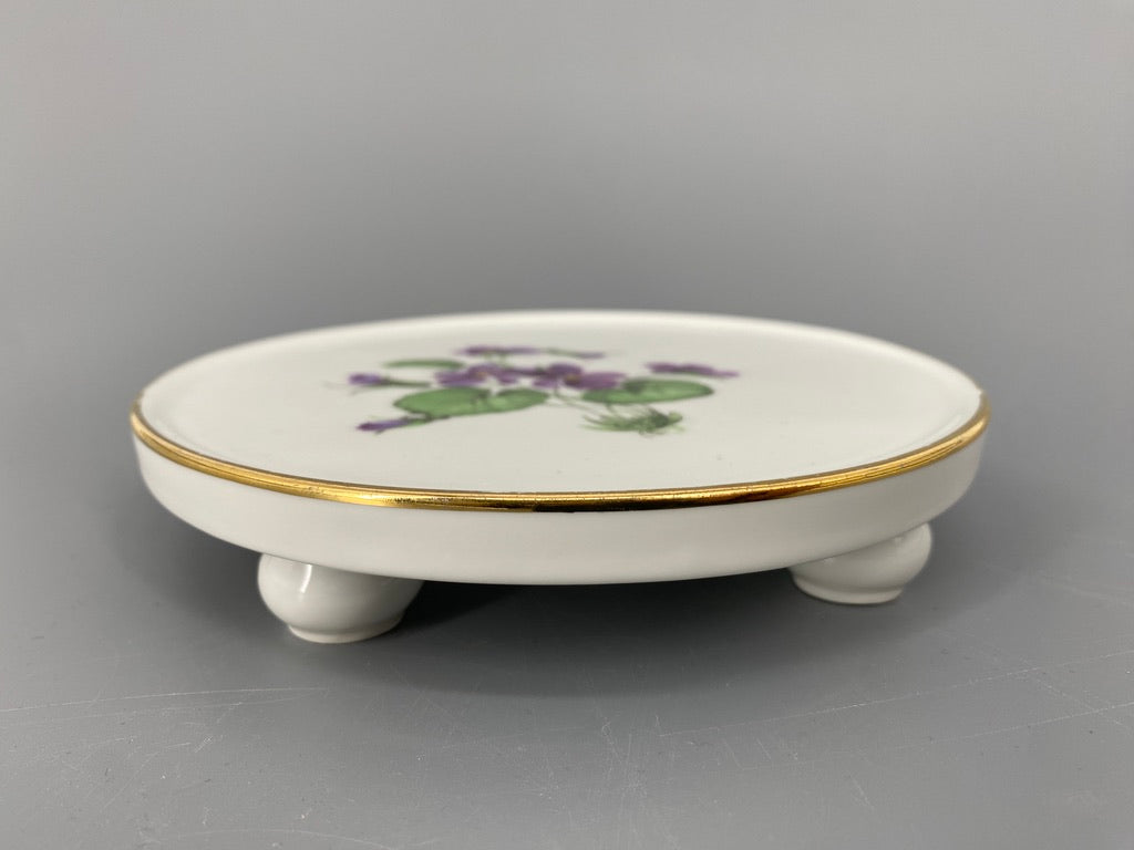 Porzellan Kannen- Untersetzer von Meissen mit Veilchen-Motiv, Deutschland
