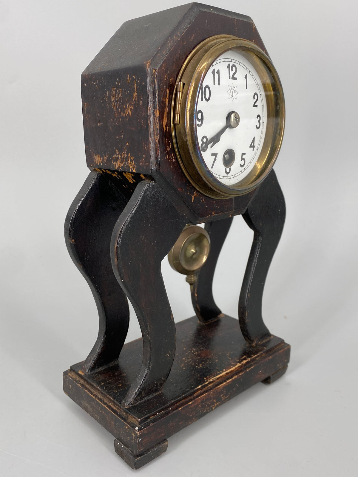 Antike Kaminuhr von Junghans mit W-123 Uhrwerk, Deutschland um 1910