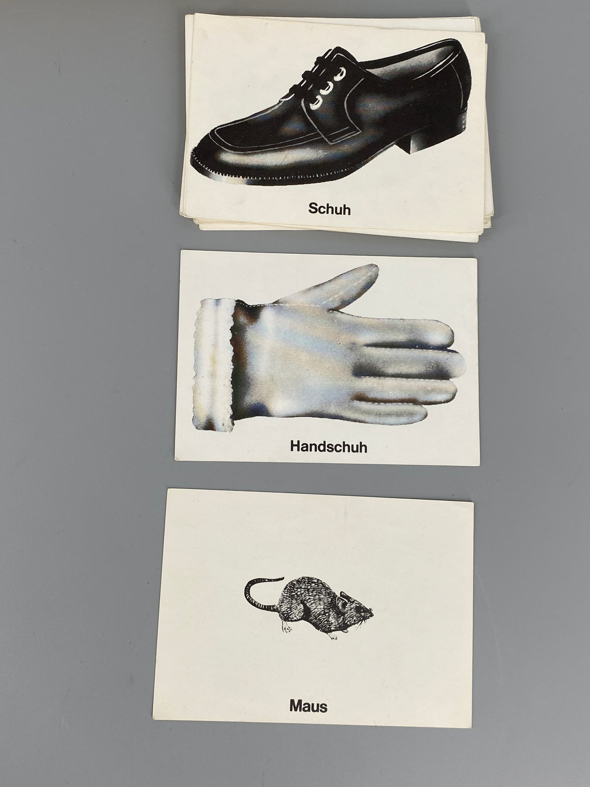 Vintage Wortkarten /Lehrmaterial von Polyprint, Deutschland 1960er/1970er