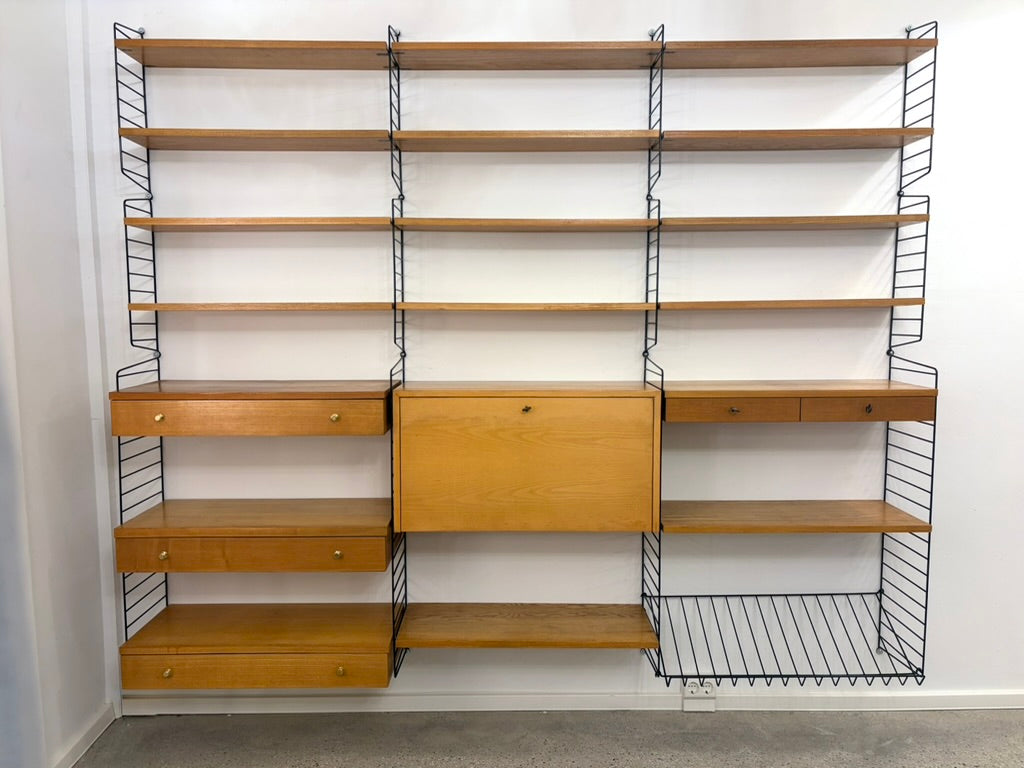 Mid Century Design Regalsystem in Eschenholz von Nisse Strinning, Schweden 1960er