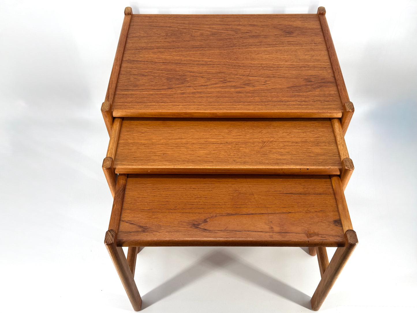3 Satztische aus Teakholz, Mid Century Design 1960er